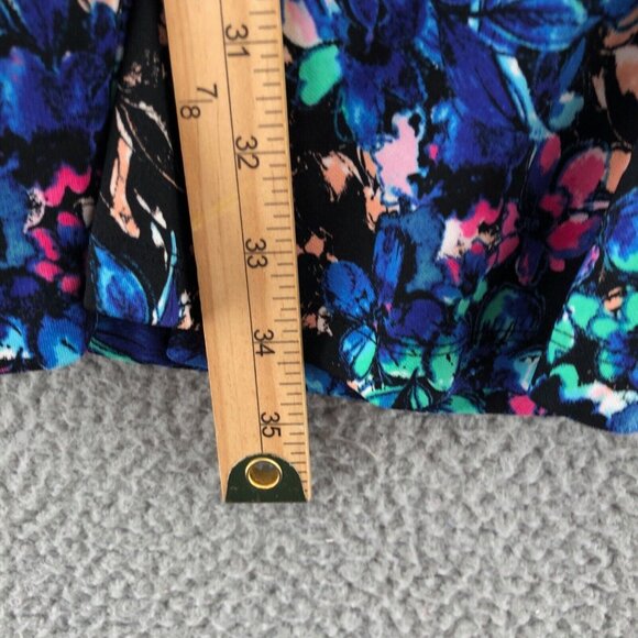 The Limited Dress Womens 2 Blue Multi Floral Mini Shift Ruffle Flare Hem Stretch - Picture 9 of 10